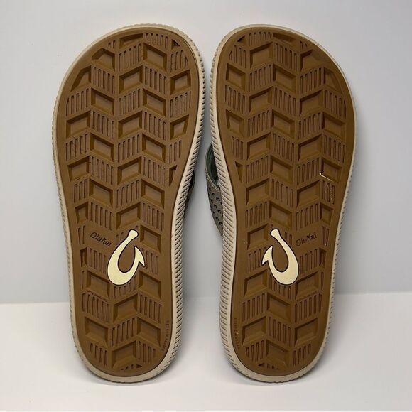 OluKai Mens Ulele Slip On Waterproof Leather Sandals in Clay Mustang M8 - Picture 7 of 9